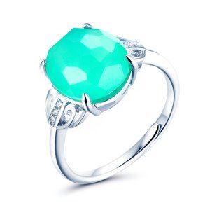 New 925 silver ring, sterling silver jewelry for woman, with chrysoprase